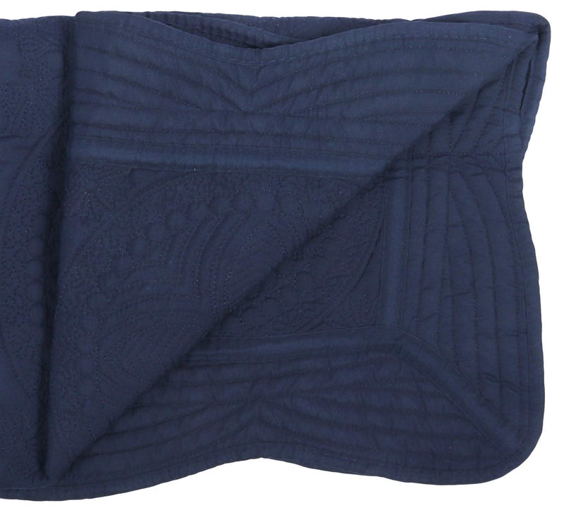 MONOBLANKS Baby Quilt Personlized Monogram Lightweight Embossed Scalloped Throw Blanket Four Seasons (Navy) - Image 4